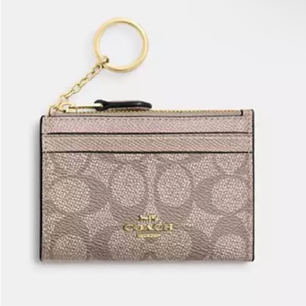 NWT COACH Mini Skinny Id Case In Signature Canvas